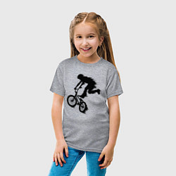 Футболка хлопковая детская ВЕЛОСПОРТ BMX Racing ВЕЛОСИПЕДИСТ, цвет: меланж — фото 2