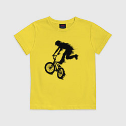 Футболка хлопковая детская ВЕЛОСПОРТ BMX Racing ВЕЛОСИПЕДИСТ, цвет: желтый
