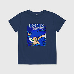 Футболка хлопковая детская Sonic Adventure Sonic, цвет: тёмно-синий