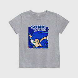 Футболка хлопковая детская Sonic Adventure Sonic, цвет: меланж