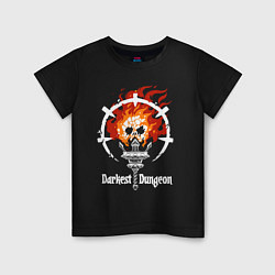 Футболка хлопковая детская Darkest Dungeon skull logo, цвет: черный