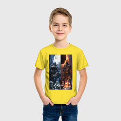 Футболка хлопковая детская Dark Souls x Bloodborne Дарк Соулс, цвет: желтый — фото 2