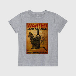 Футболка хлопковая детская Разыскивается Кот, цвет: меланж