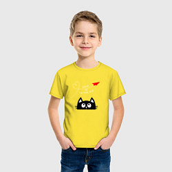 Футболка хлопковая детская Котик Самолётик, цвет: желтый — фото 2