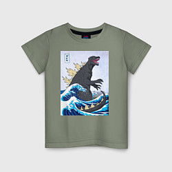 Детская футболка Godzilla in The Waves Eastern