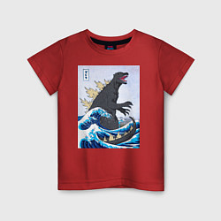 Детская футболка Godzilla in The Waves Eastern