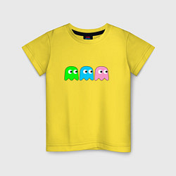 Футболка хлопковая детская Pac man - play Для двоих, цвет: желтый