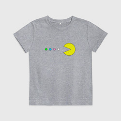 Футболка хлопковая детская Pac - man Для пары, цвет: меланж