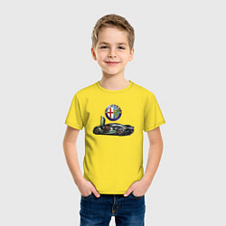 Футболка хлопковая детская Alfa Romeo - Racing, цвет: желтый — фото 2