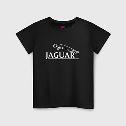 Футболка хлопковая детская Jaguar, Ягуар Логотип, цвет: черный