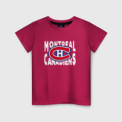 Футболка хлопковая детская Монреаль Канадиенс, Montreal Canadiens, цвет: маджента