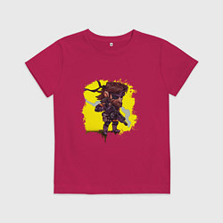 Футболка хлопковая детская Big Boss whith gun, цвет: маджента