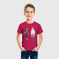 Футболка хлопковая детская Назад в будущее делориан 2022, цвет: маджента — фото 2