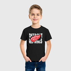 Футболка хлопковая детская Детройт Ред Уингз Detroit Red Wings, цвет: черный — фото 2