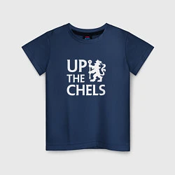 Футболка хлопковая детская UP THE CHELS, Челси, Chelsea, цвет: тёмно-синий