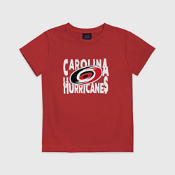 Футболка хлопковая детская Каролина Харрикейнз, Carolina Hurricanes, цвет: красный