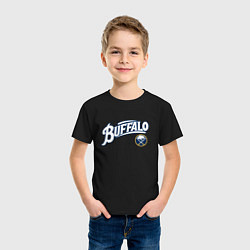 Футболка хлопковая детская Баффало Сейберз , Buffalo Sabres, цвет: черный — фото 2