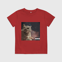 Футболка хлопковая детская Miska In The Space, цвет: красный