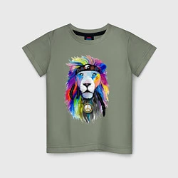 Футболка хлопковая детская Color lion! Neon!, цвет: авокадо