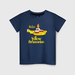 Футболка хлопковая детская On a Yellow Submarine, цвет: тёмно-синий
