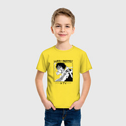 Футболка хлопковая детская Ван-Пис, Луффи Luffy, цвет: желтый — фото 2