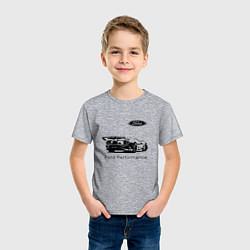 Футболка хлопковая детская Ford Performance Racing team, цвет: меланж — фото 2