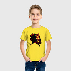 Футболка хлопковая детская Batman Hero silhouette, цвет: желтый — фото 2