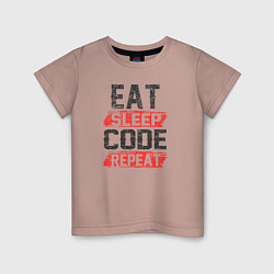 Детская футболка EAT SLEEP CODE REPEAT