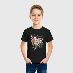 Футболка хлопковая детская Spring mood Flower, цвет: черный — фото 2