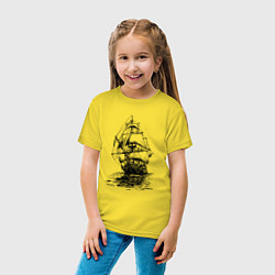 Футболка хлопковая детская Pacific ocean Frigate, цвет: желтый — фото 2