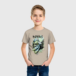 Футболка хлопковая детская Череп с ирокезом, цвет: миндальный — фото 2