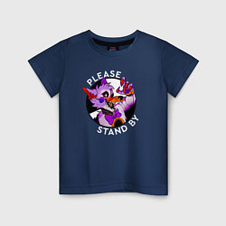 Футболка хлопковая детская Please Stand By Foxy, цвет: тёмно-синий