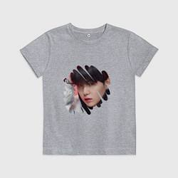 Футболка хлопковая детская Agust D SUGA BTS, цвет: меланж