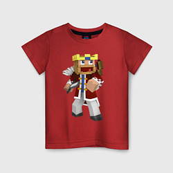 Футболка хлопковая детская Minecraft Warrior, цвет: красный