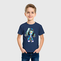 Футболка хлопковая детская Minecraft Warrior!, цвет: тёмно-синий — фото 2