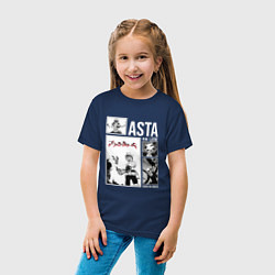 Футболка хлопковая детская Asta art, цвет: тёмно-синий — фото 2