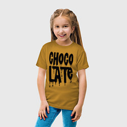 Футболка хлопковая детская Chocolate Шоколад, цвет: горчичный — фото 2