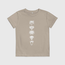 Футболка хлопковая детская ШКОЛЫ ВЕДЬМАКОВ THE WITCHER, цвет: миндальный