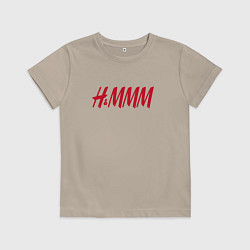 Футболка хлопковая детская H&MMM LOGO, цвет: миндальный