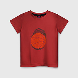 Футболка хлопковая детская Баскетбол - Отпечаток, цвет: красный