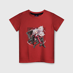 Футболка хлопковая детская Цербер Тройной Демон, цвет: красный