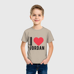 Футболка хлопковая детская I Love Jordan, цвет: миндальный — фото 2