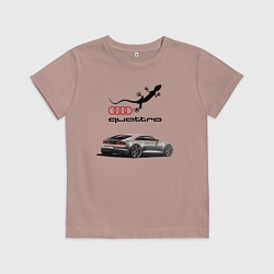 Футболка хлопковая детская Audi quattro Lizard, цвет: пыльно-розовый