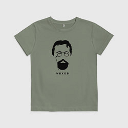 Футболка хлопковая детская Чехов, цвет: авокадо