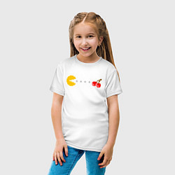 Футболка хлопковая детская Pac-man 8bit, цвет: белый — фото 2
