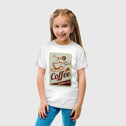 Футболка хлопковая детская Coffee Cup Retro, цвет: белый — фото 2