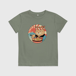 Футболка хлопковая детская Catana Ramen, цвет: авокадо