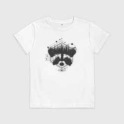 Футболка хлопковая детская Енотик и Деревья, цвет: белый