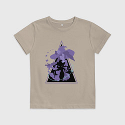 Футболка хлопковая детская Genshin Impact MonaМона, цвет: миндальный