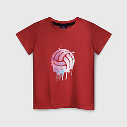 Футболка хлопковая детская Volleyball Colors, цвет: красный